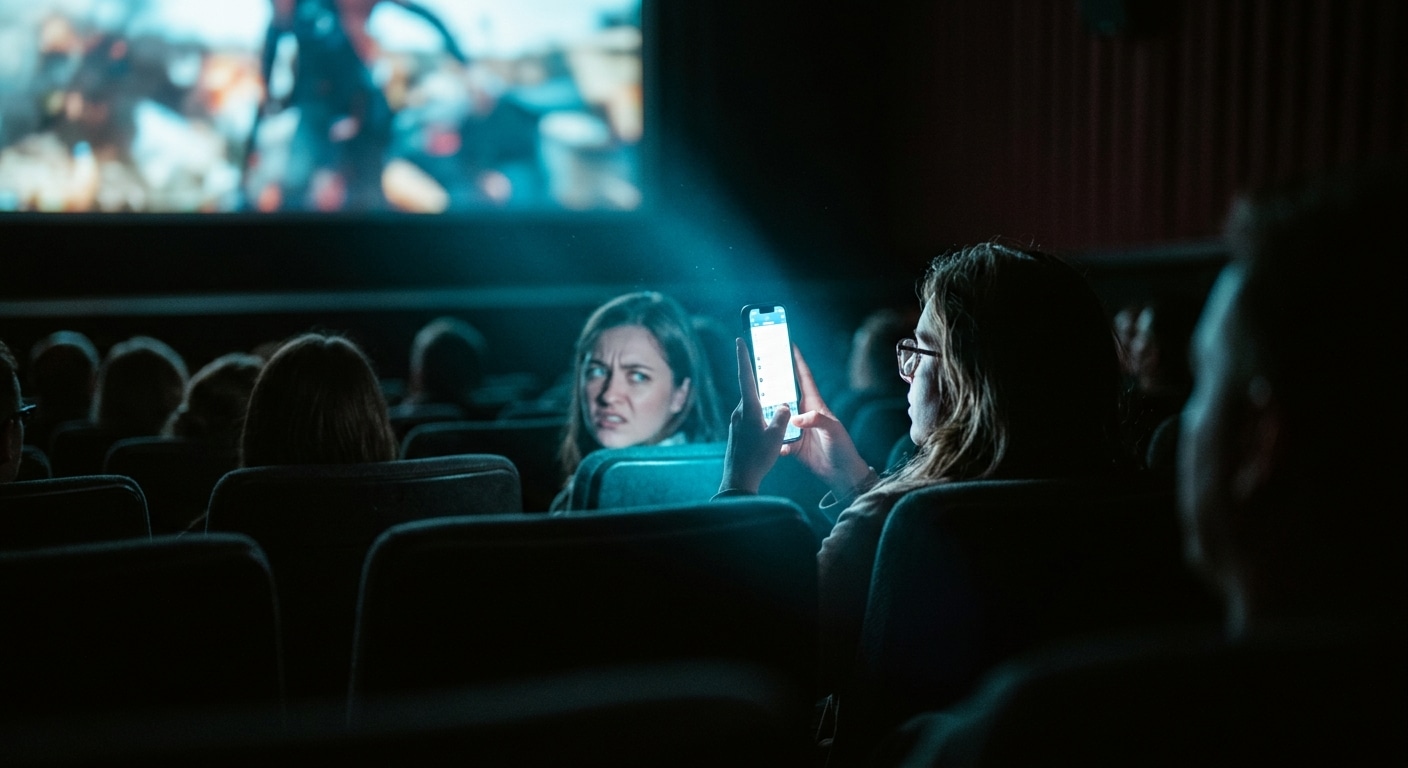 The Constant Glow of Phone Screens During Films